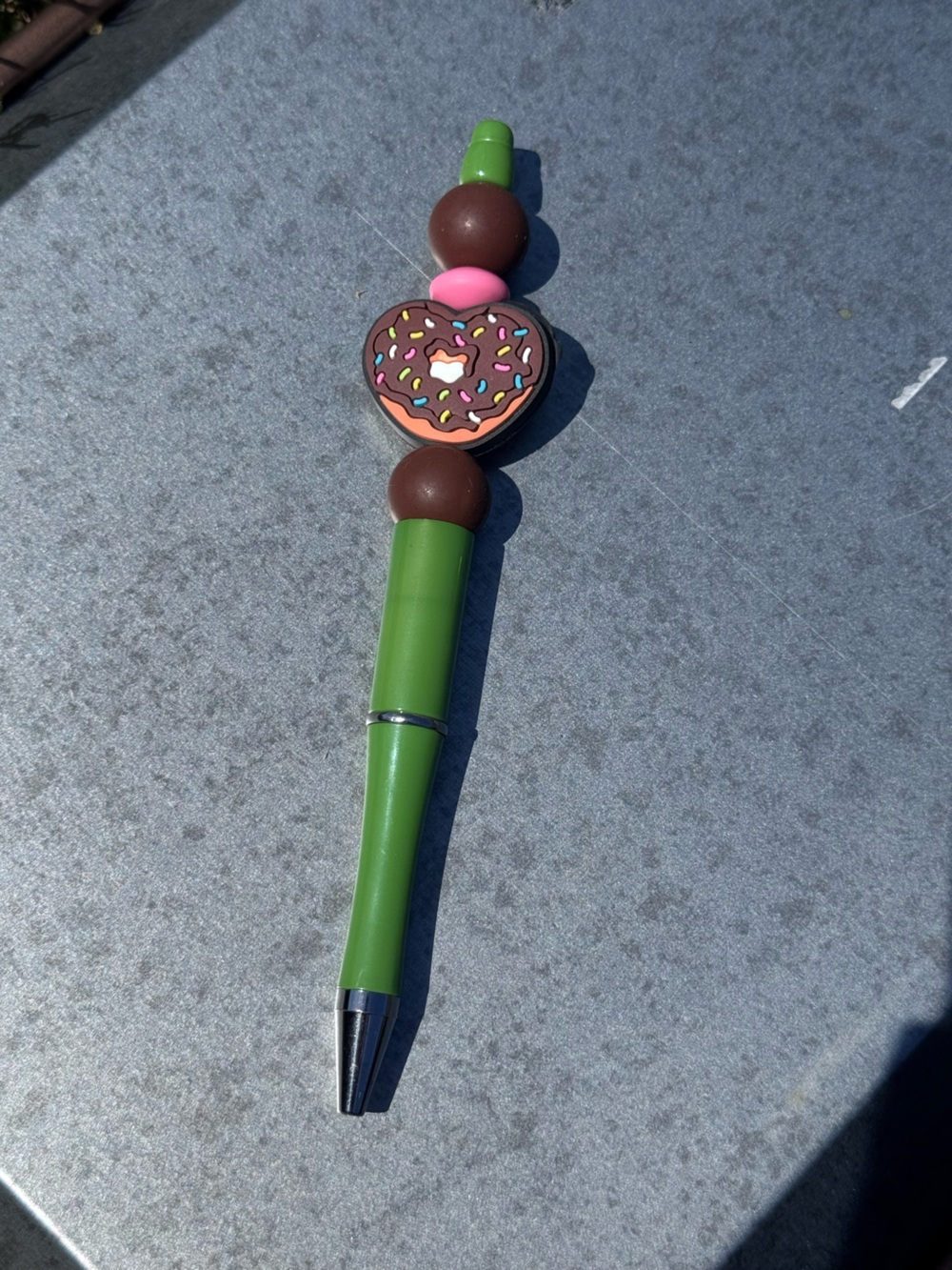 Donut Charm Green Ballpoint Pen